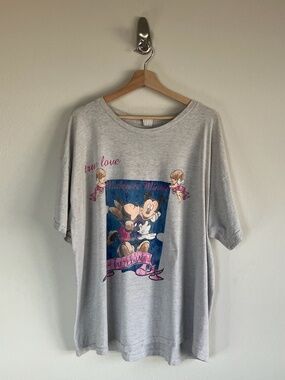 Vintage 90's Mickey & Minnie True Love with Angels Grey Tee